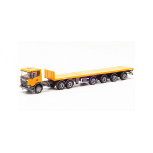 HERPA 1:87 - SCANIA CG 17 XT 6X6 TELETRAILER SEMITRAILER, COMMUNAL ORANGE
