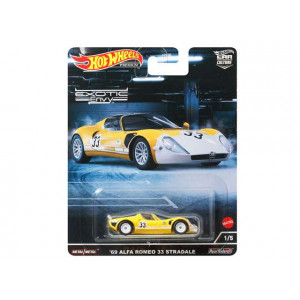 HOTWHEELS 1:64 - ALFA ROMEO 33 STRADALE 1969 #33 *EXOTIC ENVY*, YELLOW/WHITE