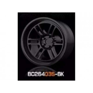 MOT HOBBY 1:64 - ABS WHEEL & RIM SET, GLOSS BLACK (403S-BK)