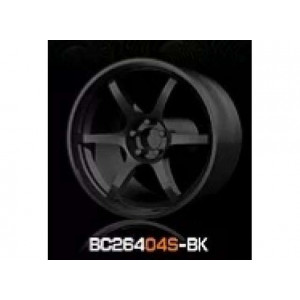 MOT HOBBY 1:64 - ABS WHEEL & RIM SET, GLOSS BLACK (404S-BK)