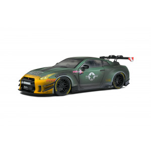 SOLIDO 1:18 - NISSAN GT-R (R35) W/LIBERTY WALK BODY KIT 2.0 2022 ARMY FIGHTER