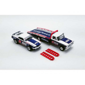 ACME 1:64 - FORD F-350 1970 RAMP TRUCK WITH 1969 TRANS AM MUSTANG U100 ALLAN MOFFAT