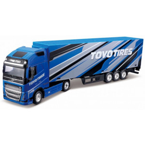 BBURAGO 1:43 - VOLVO FH16 GLOBETROTTER 750 XXL - LBWK - STREET FIRE HAULERS WITH TRAILER "TOYO TIRES"