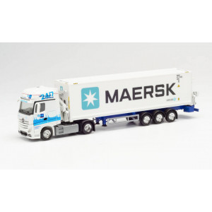 HERPA 1:87 - Mercedes-Benz Actros Gigaspace Hammar container sideloader trailer „GDH / Maersk“ (Hamburg)