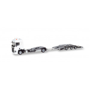 HERPA MINIKIT 1:87 - SCANIA CR20 NIEDERDACH TRUCK-TRANSPORT-TRAILER, WHITE