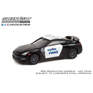 GREENLIGHT 1:64 - NISSAN GT-R 2015 OCEANSIDE CALIFORNIA POLICE *HOT PURSUIT SERIES 38*, BLACK/WHITE