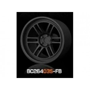 MOT HOBBY 1:64 - ABS WHEEL & RIM SET, FLAT BLACK (403S-FB)