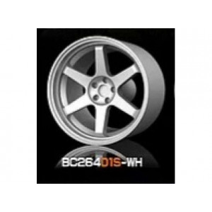 MOT HOBBY 1:64 - ABS WHEEL & RIM SET, WHITE (401S-WH)