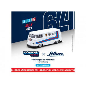 TARMAC 1:64 - VOLKSWAGEN T1 PANEL VAN *MARTINI RACING*, WHITE/BLUE/RED