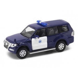 TINY TOYS 1:64 - MITSUBISHI PAJERO 2015 MACAU SERVICOS DE ALFANDEGA #MC23, BLUE/WHITE