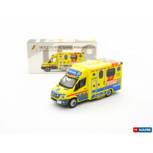 TINY TOYS 1:76 - MERCEDES-BENZ SPRINTER FL HKFSD AMBULANCE SSU (A459), YELLOW/BLUE #158