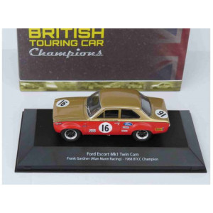 ATLAS 1:43 - FORD ESCORT MK1 #16 TWIN CAM FRANK GARDNER BTCC CH, GOLD/RED
