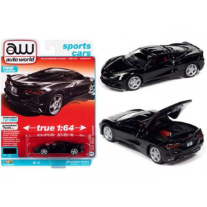 AUTO WORLD 1:64 - CHEVROLET CORVETTE 2020, GLOSS BLACK