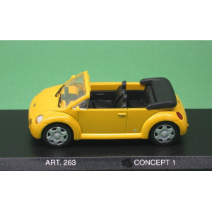 DETAIL CARS 1:43 - VOLKSWAGEN BEETLE CONCEPT 1 CABRIO 1994, YELLOW