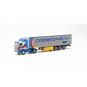 HERPA 1:87 - Scania 142 curtain canvas semitrailer "Dissegna" (Italien/Rossano Veneto)