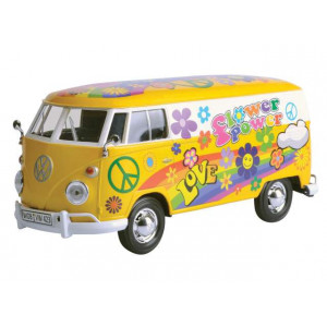 MOTORMAX 1:24 - VOLKSWAGEN TYPE 2 (T1) DELIVERY VAN *FLOWER POWER 2*, YELLOW