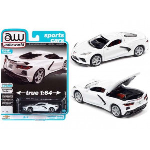 AUTO WORLD 1:64 - CHEVROLET CORVETTE 2020, ARCTIC WHITE