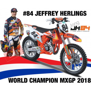 BBURAGO 1:18 - KTM SX 450 2018 2018 #84 JEFFREY HERLINGS RED BULL KTM SUPERCROSS WERELD KAMPIOEN 2018