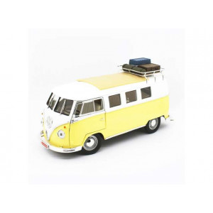 LUCKY DIECAST 1:18 - VOLKSWAGEN T1 BUS 1962 *CAMPING VERSION*, YELLOW/WHITE