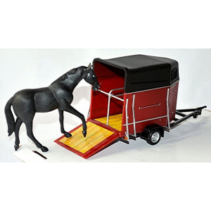 CARARAMA 1:43 - HORSE TRAILER WITH HORSE