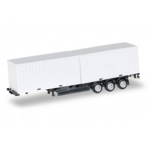 HERPA 1:87 - 40 ft. Containerchassis Krone with 2 x 20 ft. Container, Chassis black