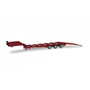 HERPA 1:87 - low boy trailer with chutes, 3-axle , wine red