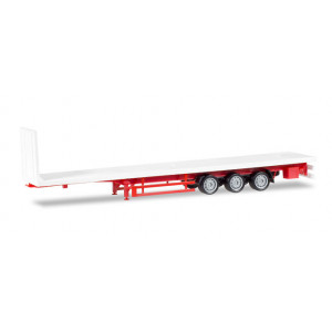 HERPA 1:87 - Lowliner flat trailer 3-axle, white