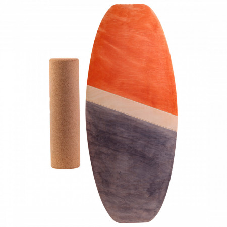 Balance board PORTO CMK, set placa de echilibru cu cilindru din pluta, 77x33cm