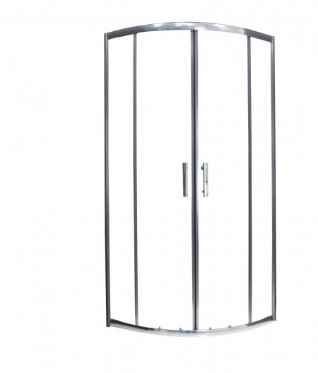 Cabina de dus semirotunda QFRESH Round 80x80cm, sticla securizata si profile crom lucios