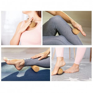 Set masaj DUO, cilindru si minge din pluta pentru yoga, pliates si kinetoterapie
