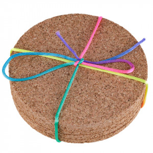 Suport pahare din pluta, round, Ø10cm, set 5buc
