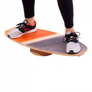 Balance board PORTO CMK, set placa de echilibru cu perna din pluta, 77x33cm