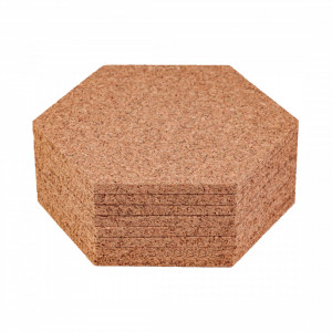 Suport pahare din pluta, Hexagonal, set 8buc