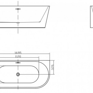 Cada freestanding ovala din acril JASMINE 170x75cm
