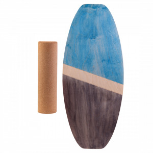 Balance board MARINE CMK, set placa de echilibru cu cilindru din pluta, 77x33cm