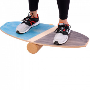 Balance board MARINE CMK, set placa de echilibru cu cilindru din pluta, 77x33cm