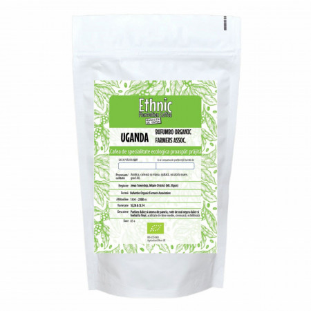 Cafea ecologica de specialitate prajita boabe UGANDA BUFUMBO ORGANIC FARMERS ASSOCIATION, Arabica 500g plic, lot 222 RO-ECO-008