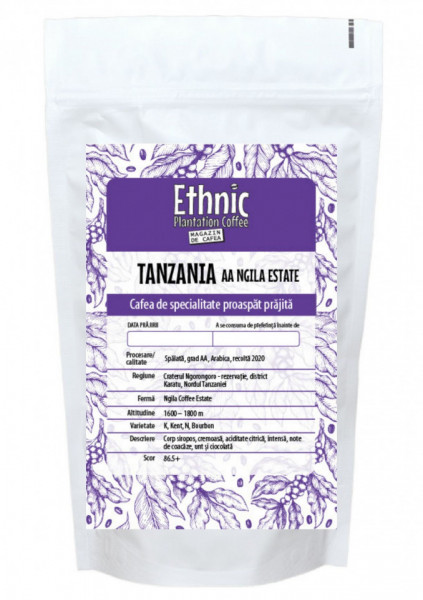 Cafea specialitate macinata TANZANIA AA NGILA ESTATE Arabica 250g plic
