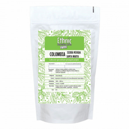 Cafea ecologica de specialitate boabe COLOMBIA Cooperativa Caficultores de la Sierra Nevada de Santa Marta Arabica 250g lot 211 RO-ECO-008.642-0009337.2023.001