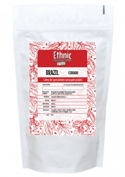 Cafea specialitate boabe BRAZIL CERRADO Arabica recolta 2022/2023 250g plic