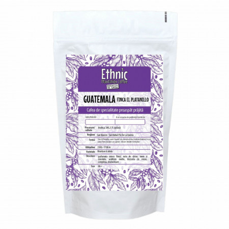 Cafea de specialitate prajita boabe GUATEMALA FINCA EL PLATANILLO Arabica 250g plic