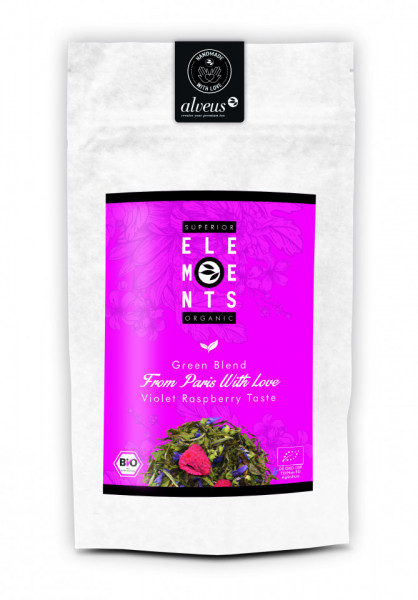 FROM PARIS WITH LOVE TEA ORGANIC GREEN BLEND HANDMADE Violet Raspberry Taste