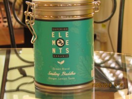 SMILLING BUDDHA - TEA ORGANIC GREEN BLEND -HANDMADE - Ginger Lemon taste cutie metalica