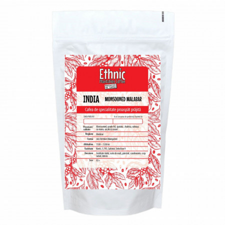 Cafea specialitate prajita si macinata INDIA ARABICA MONSOONED MALABAR Arabica 500g plic