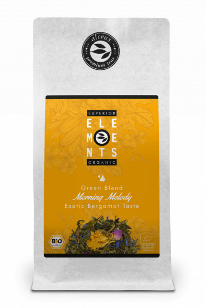 MORNING MELODY SUPERIOR ELEMENTS ALVEUS TEA GREEN BLEND EXOTIC BERGAMOTE TASTE, PLIC 100G