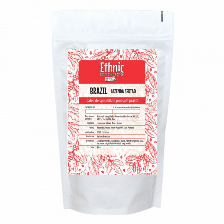 Cafea specialitate macinata BRAZIL FAZENDA SERTAO, YELLOW BOURBON 250g plic