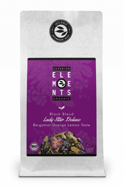 LADY STAR DELUXE SUPERIOR ELEMENTS ALVEUS- TEA BLACK BLEND HANDMADE -Bergamot Orange Lemon Taste 100G