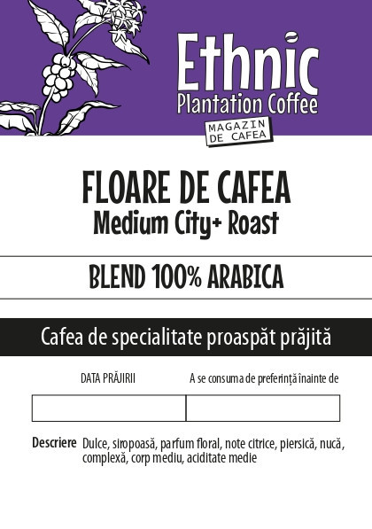 Cafea boabe FLOARE DE CAFEA 100% Arabica blend Medium City Roast 500g plic
