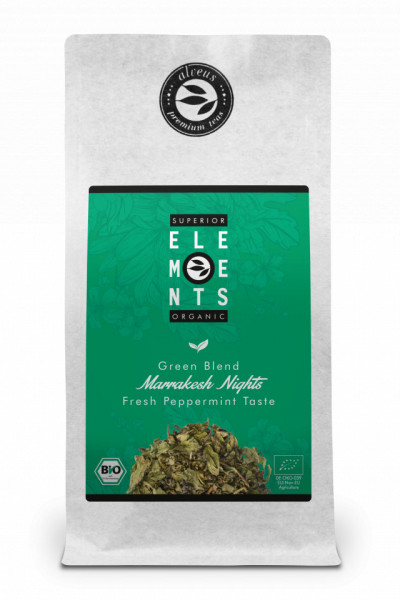 MARRAKESH NIGHTS TEA SUPERIOR ELEMENTS ALVEUS HANDMADE ceai verde si plante cu gust de menta proaspata 100g
