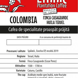 Colombia Finca CASAGRANDE SINGLE ESTATE TERUEL HUILA cafea de specialitate proaspat prajita Arabica